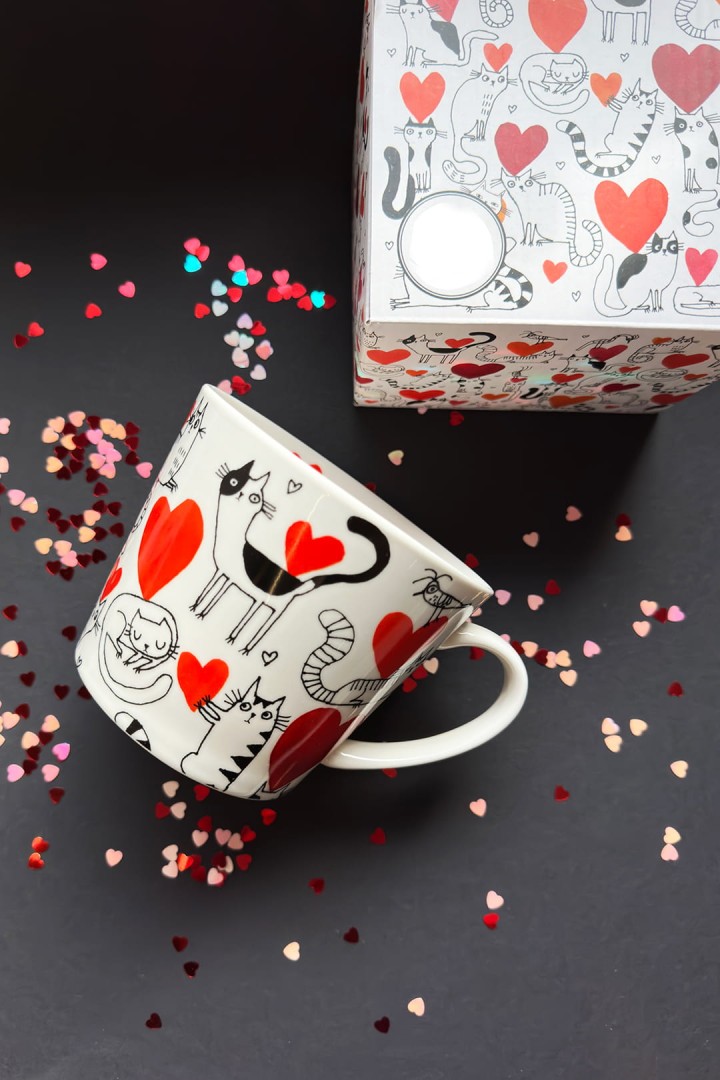 Hrnek kočičí srdce 600 ml 