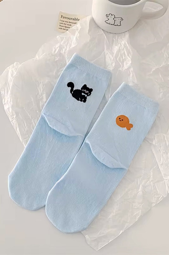 Ponožky s rybkou a koťátkem