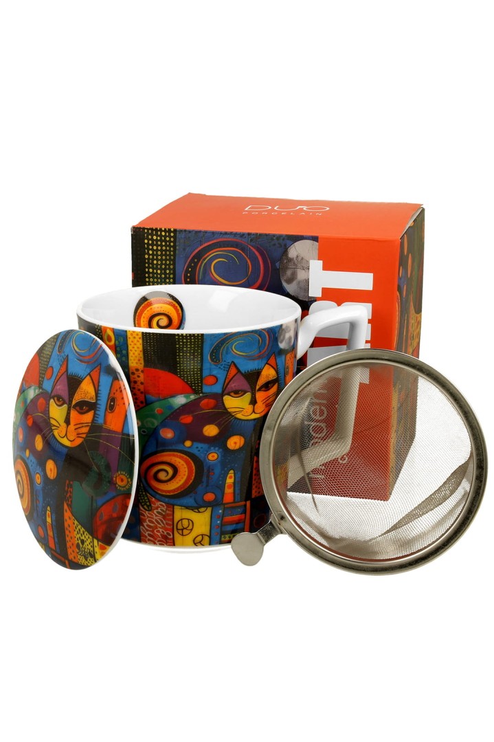 Hrnek s vařičem 450 ml umělecká kočka