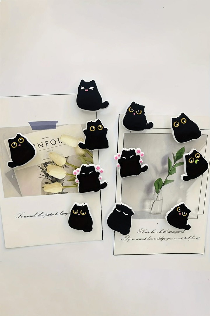 Černé kočky vtipné magnety na lednici
