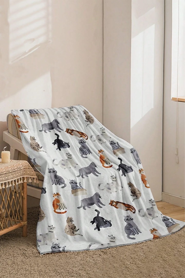 Bílá deka pro kočky 180 x 200 cm - ideální pro kočky