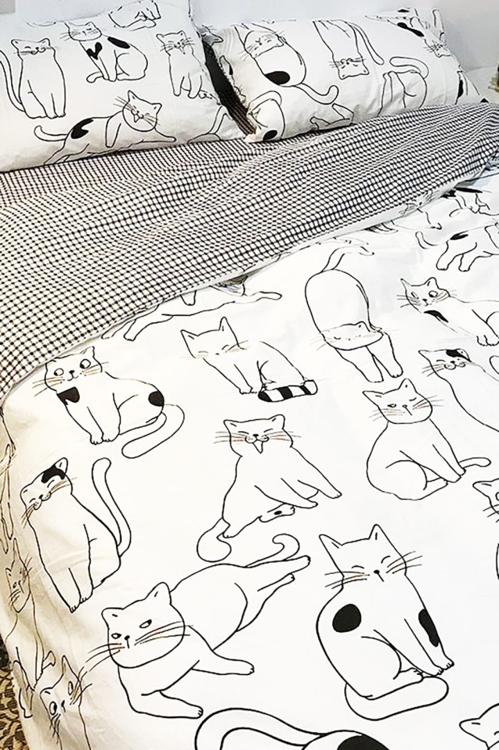 Bavlněné povlečení s kočičím motivem pro kočky