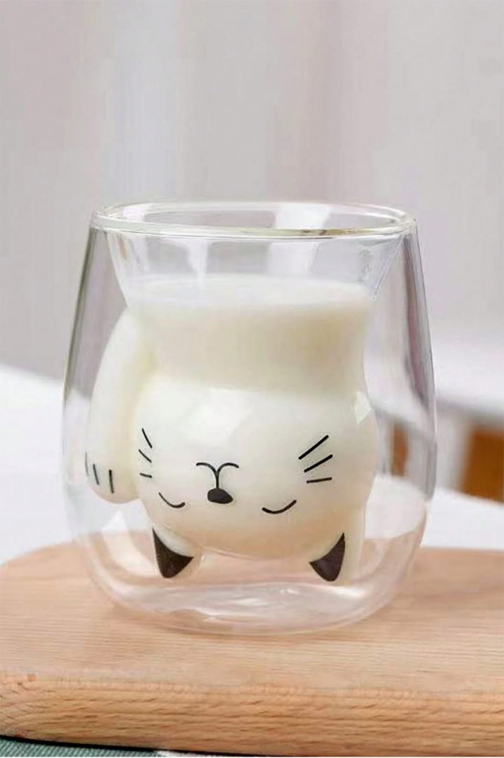 Sklenice s dvojitým dnem s motivem kočky