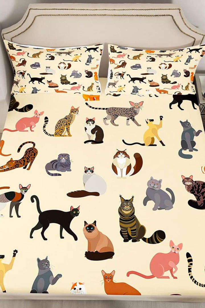 Bavlněné povlečení s kočičím motivem pro kočky