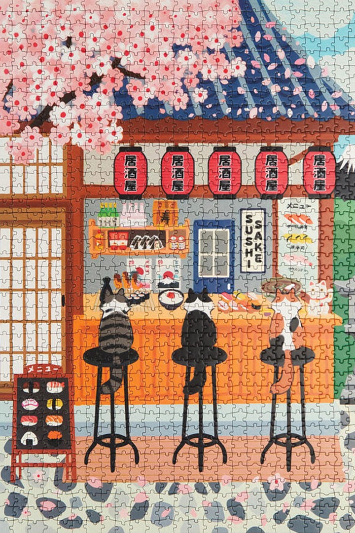 Puzzle 1000 dílků Kočky a sushi