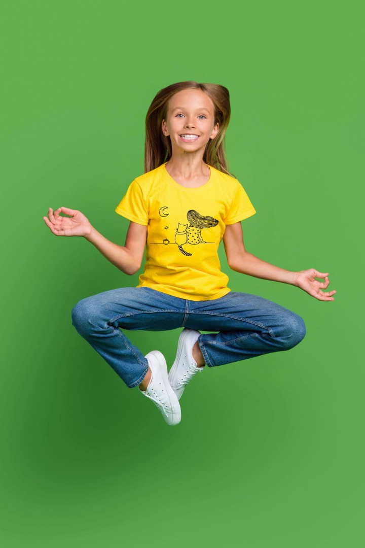 Dětské tričko Dívka s kočkou