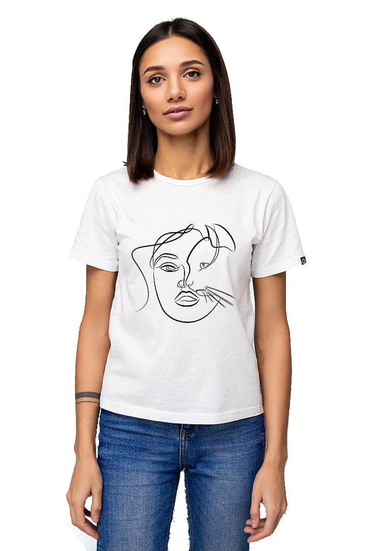 Tričko s potiskem Kočičí žena