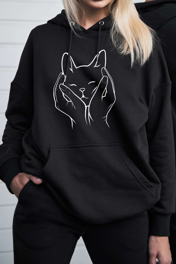 Mikina s kapucí Kočičí mazlení