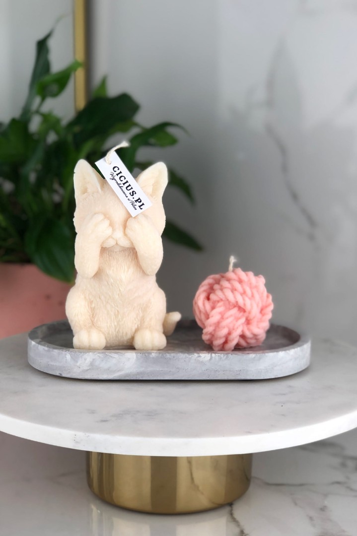 Sojová svíčka sweet kitty + klubko vlny