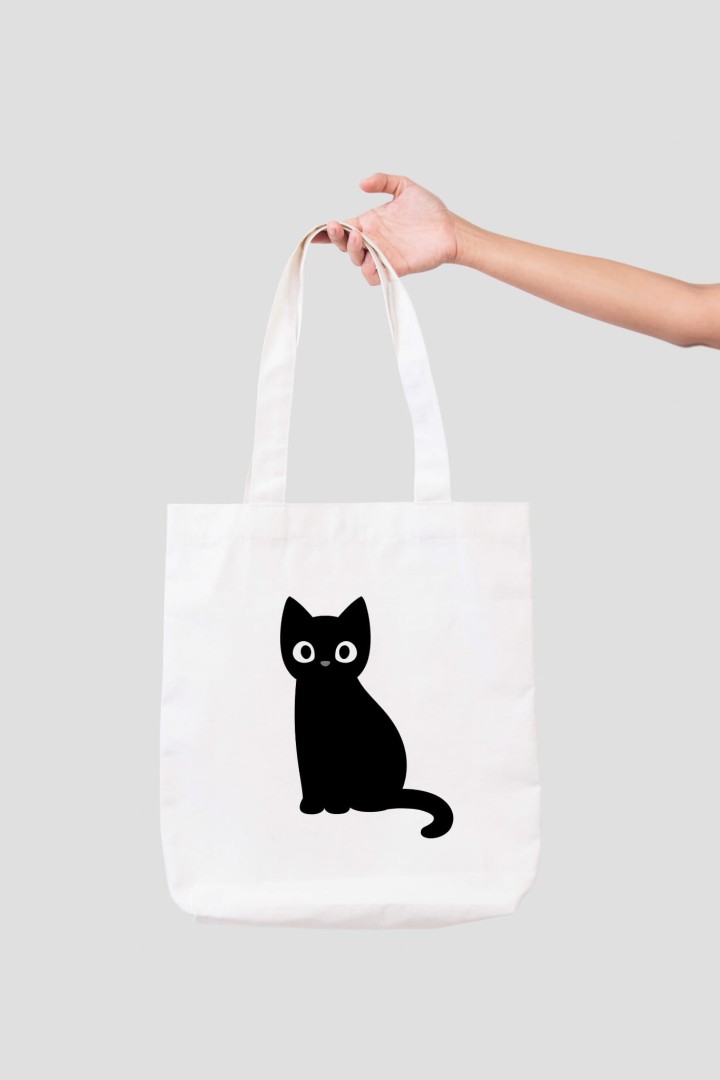 Nákupní taška černá kočička