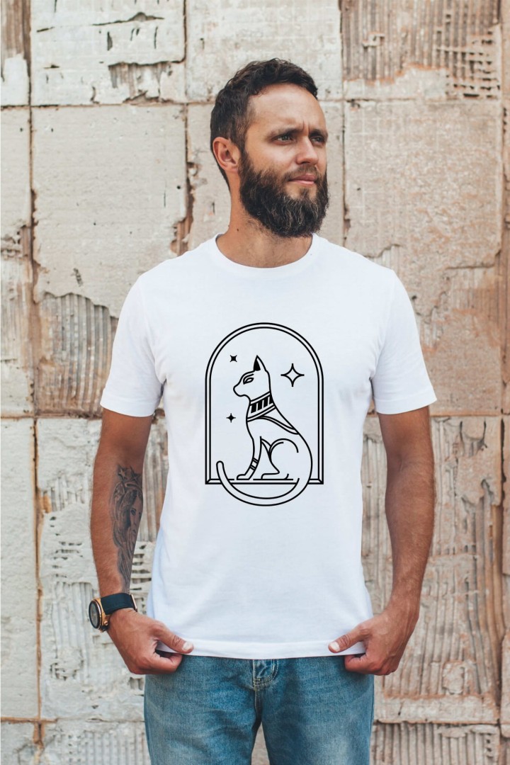 Tričko s kočičími hieroglyfy