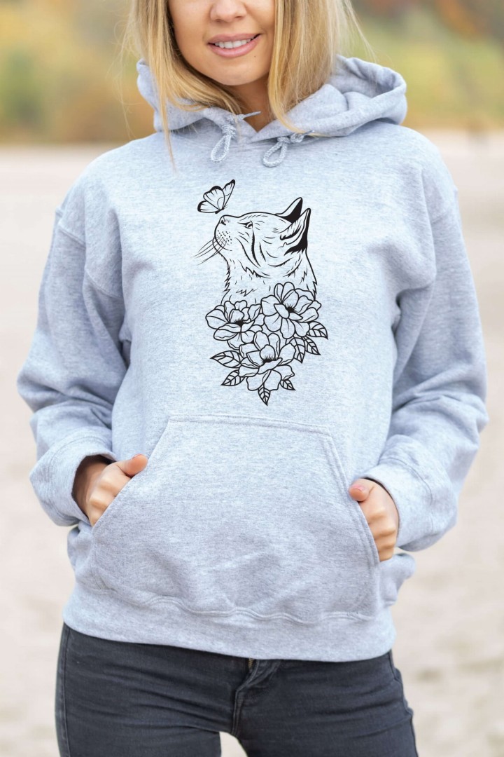 Mikina s kapucí Kočičí ráj