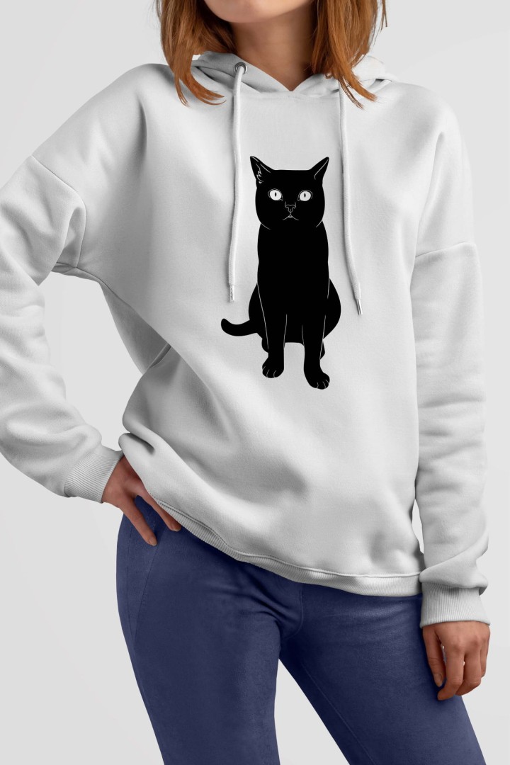 Mikina s kapucí Černý kocour