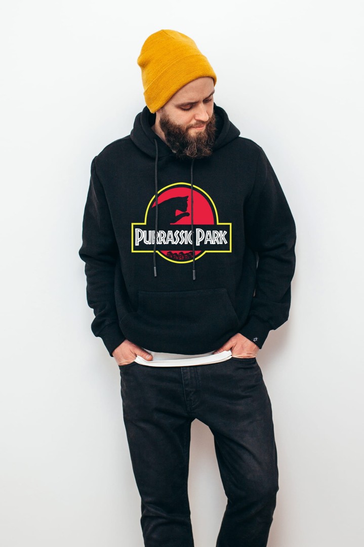 Pánská černá mikina Purrasic park