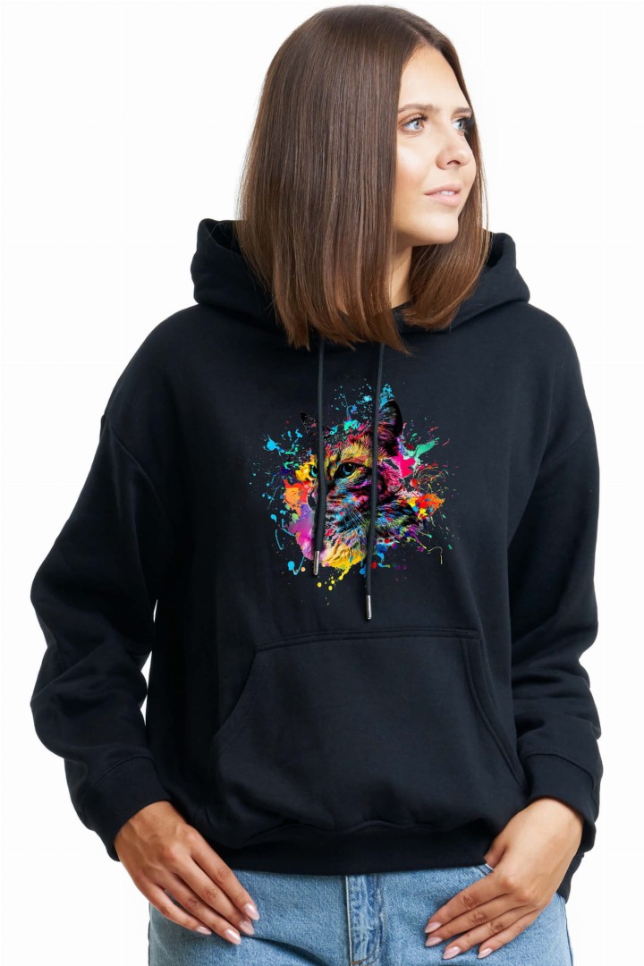 Barevná kočičí mikina