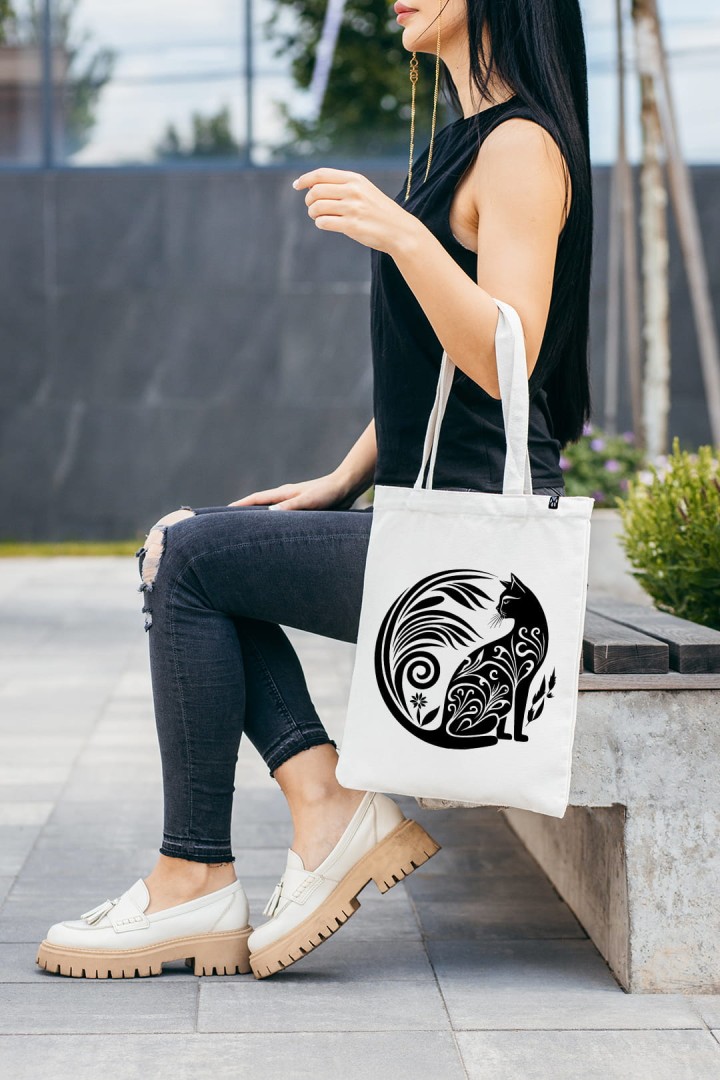 Nákupní taška Kulatá kočka