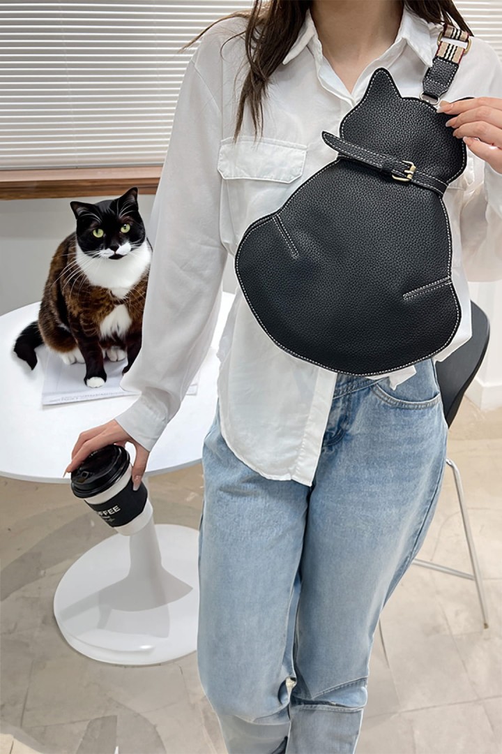 Taška ve tvaru kočky z ekokůže