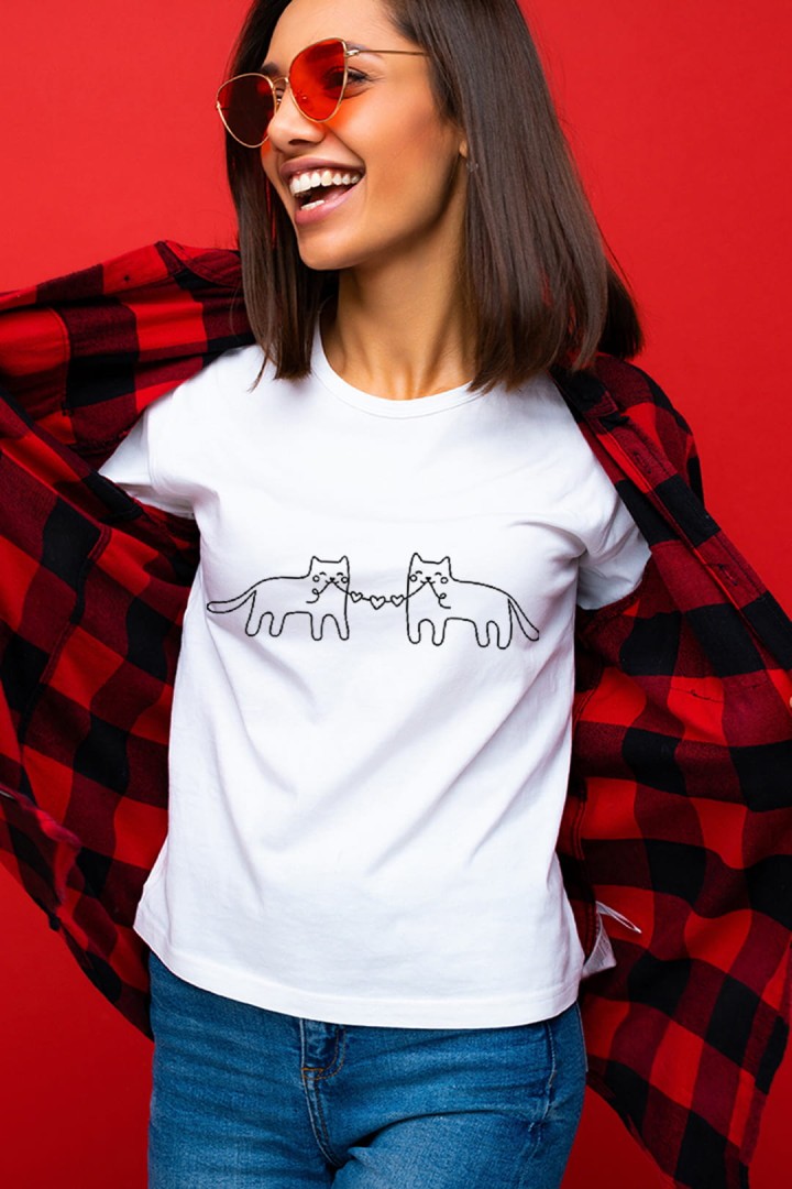 Tričko Valentýnské kočky