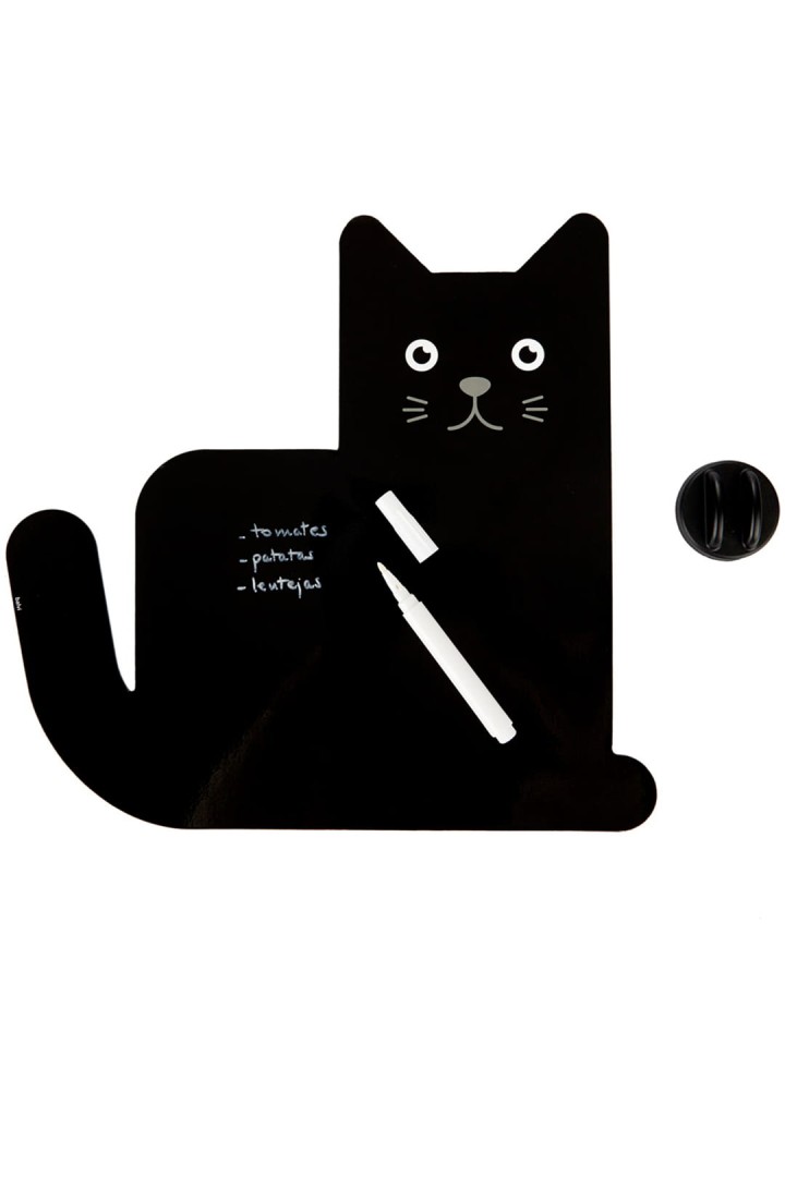 Magnetická plánovací tabule na lednici černá kočka