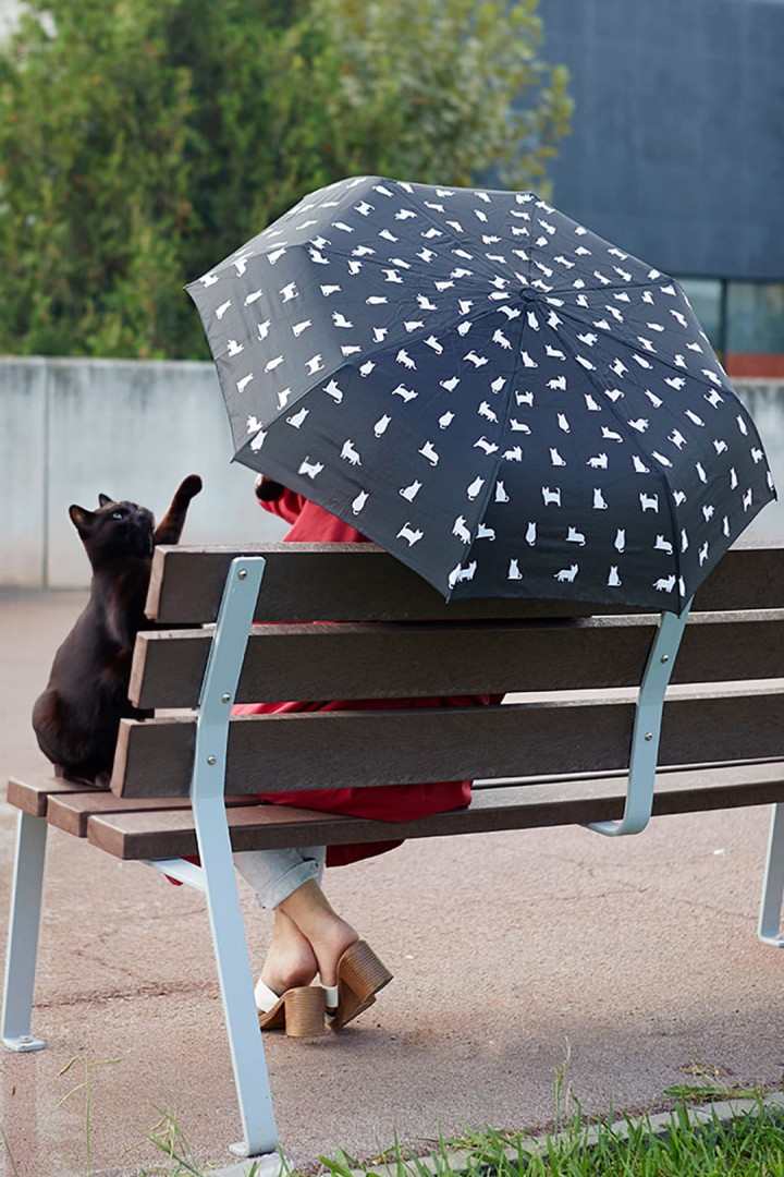 Deštník s barevnými kočkami