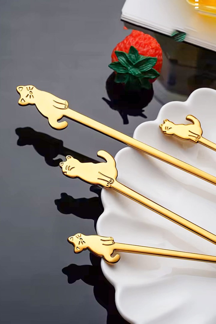 2x dezertní vidlička s kočkami