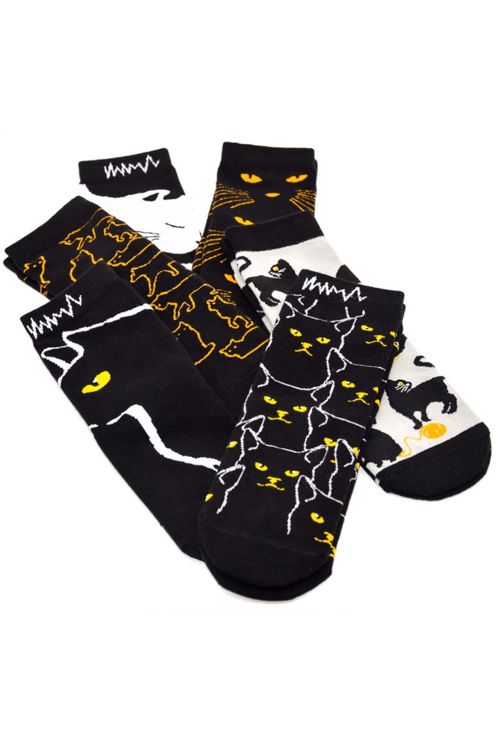 Bavlněné ponožky s kočkami