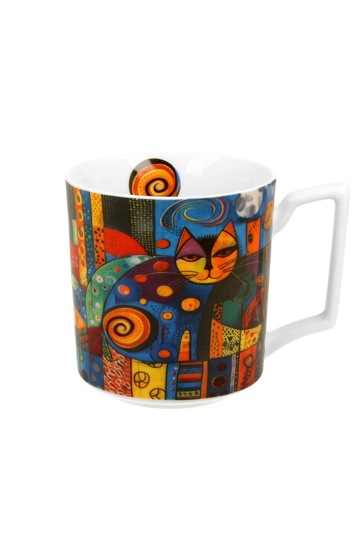 Porcelánový hrnek 650ml s malovanými kočkami