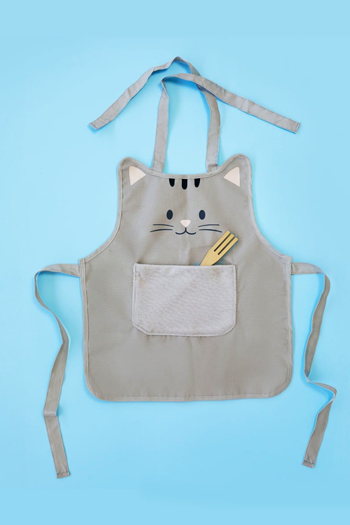 Kuchyňská zástěra s černou kočkou